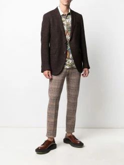 ETRO blazer en tweed à simple boutonnage