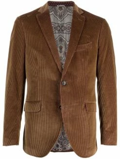 ETRO blazer Ribbed Velvet à simple boutonnage