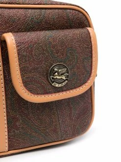 ETRO sac en cuir à motif cachemire