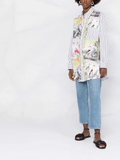 ETRO chemise en soie à fleurs patchwork