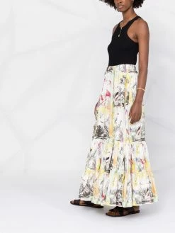 ETRO jupe longue évasée à broderies