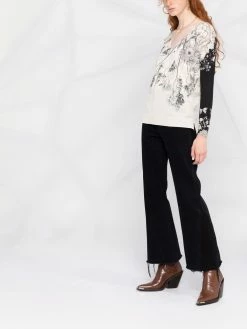 ETRO pull en maille fine à fleurs