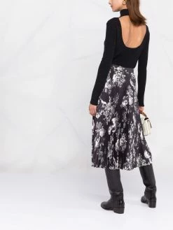 ETRO jupe mi-longue plissée à fleurs