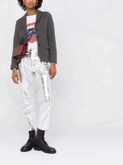 ETRO pantalon à effet métallisé