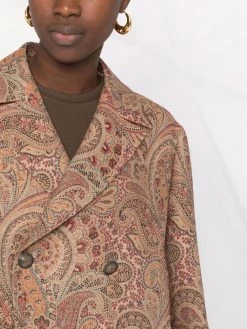 ETRO manteau croisé à motif cachemire