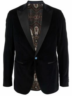 ETRO blazer en velours à fleurs