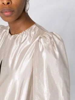 ETRO blouse froncée à effet métallisé