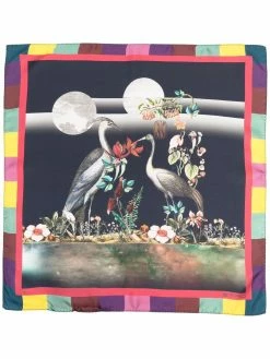 ETRO écharpe à imprimé oiseau