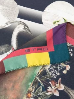 ETRO écharpe à imprimé oiseau