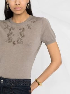 ETRO haut en maille à broderies