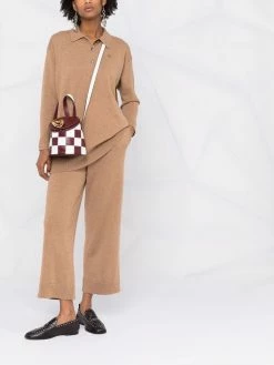 ETRO pantalon court en cachemire à logo brodé