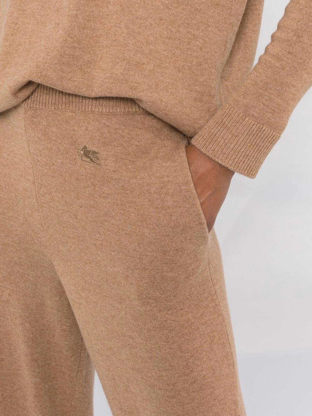 Prix De Lancement ETRO Pantalon court en cachemire à logo brodé pantalons raccourcis femme 3 ETRO pantalon court en cachemire à logo brodé