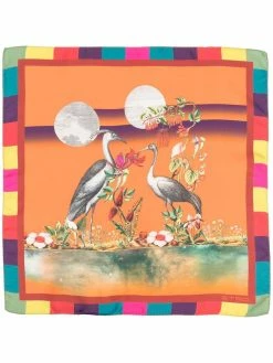ETRO écharpe à imprimé oiseau