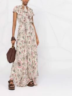 ETRO robe longue à motif cachemire