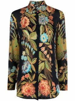 ETRO chemise en soie à fleurs