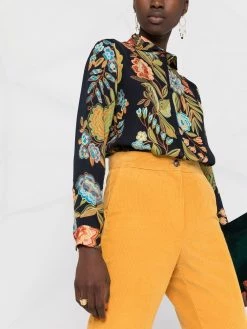 ETRO chemise en soie à fleurs