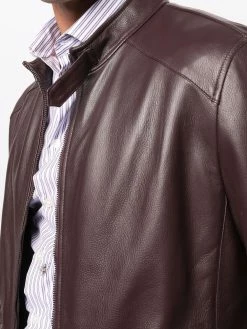 ETRO veste bomber en cuir à fermeture zippée