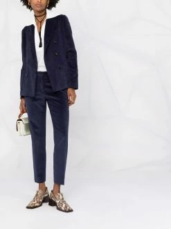 ETRO blazer en velours à boutonnière croisée