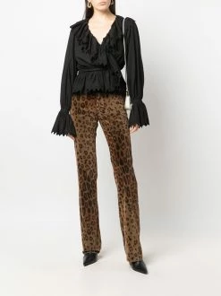 ETRO pantalon évasé à imprimé léopard