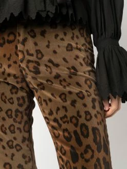 ETRO pantalon évasé à imprimé léopard