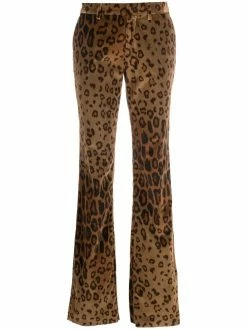 ETRO pantalon évasé à imprimé léopard