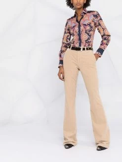 ETRO pantalon évasé en velours côtelé