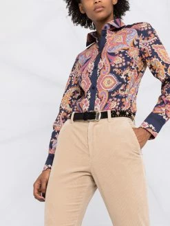 ETRO pantalon évasé en velours côtelé