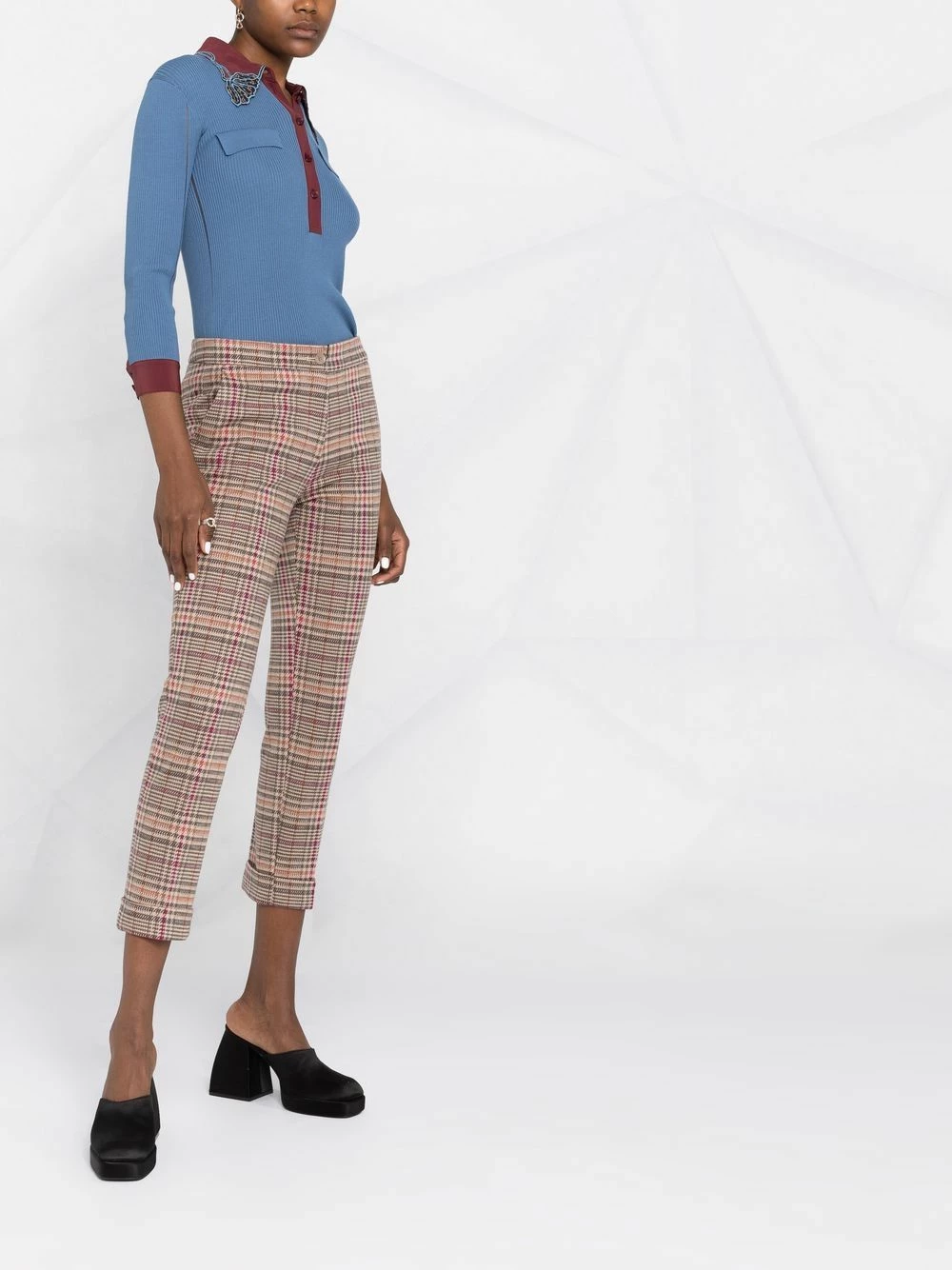 ETRO Se Vend Bas Prix Pantalon court à motif pied de poule pantalons raccourcis femme 4 ETRO pantalon court à motif pied-de-poule