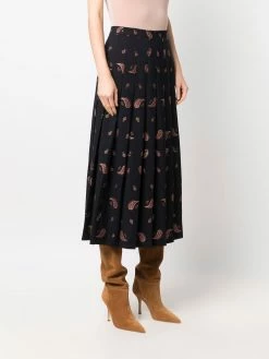 ETRO jupe plissée à motif cachemire en jacquard