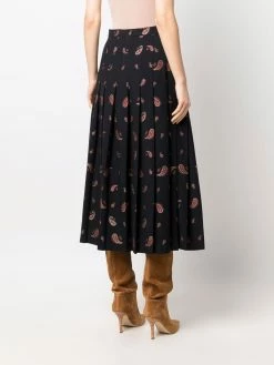 ETRO jupe plissée à motif cachemire en jacquard