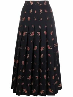 ETRO jupe plissée à motif cachemire en jacquard