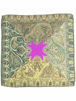 ETRO mouchoir de poche en soie à imprimé cachemire