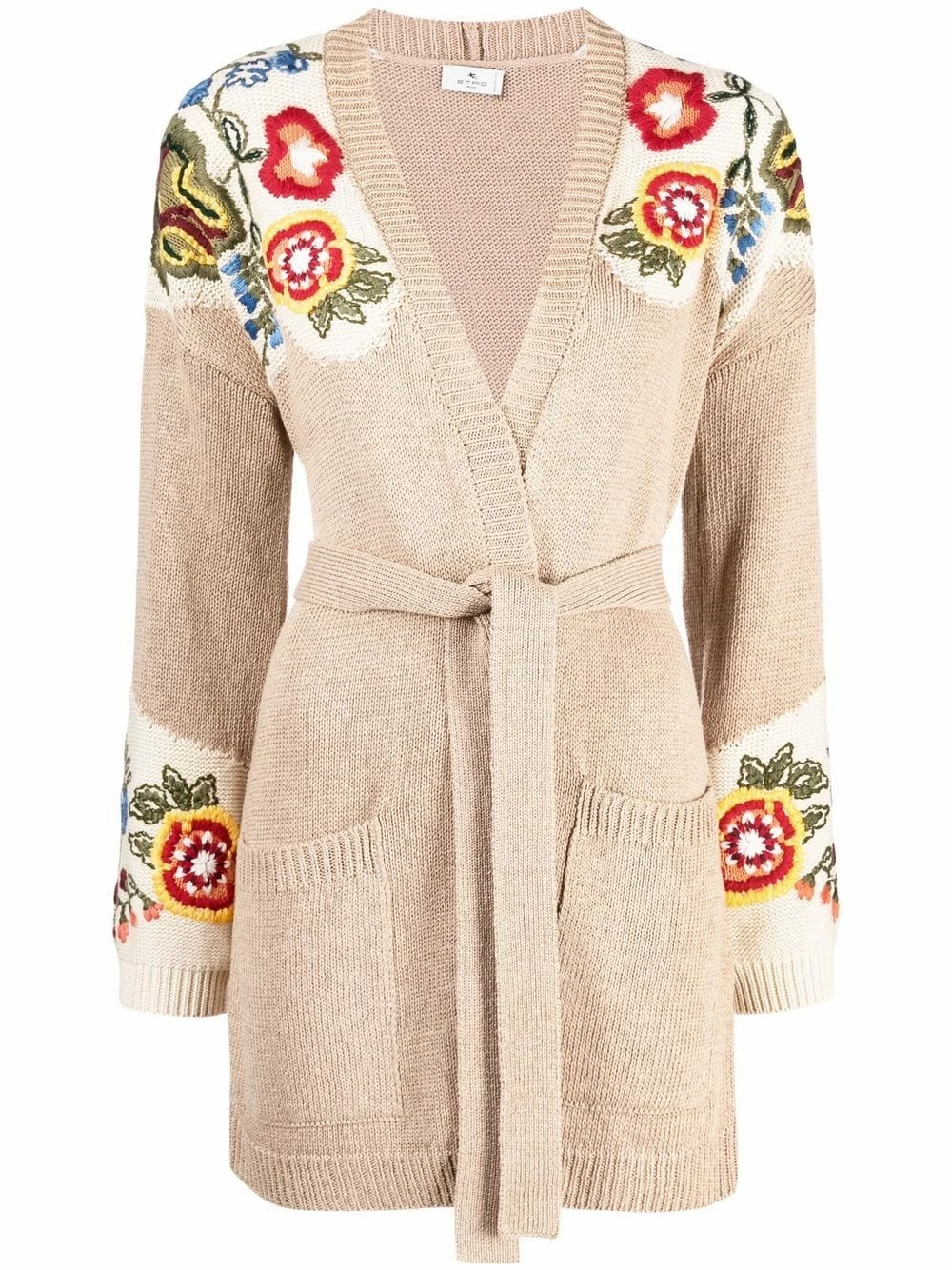 ETRO Cardigan ceinturé à broderies 50% Off De Vente cardigans femme 1 ETRO cardigan ceinturé à broderies