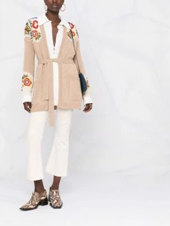 ETRO cardigan ceinturé à broderies