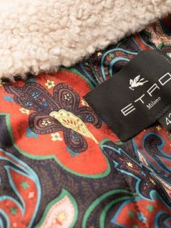 ETRO veste en cuir à col lainé