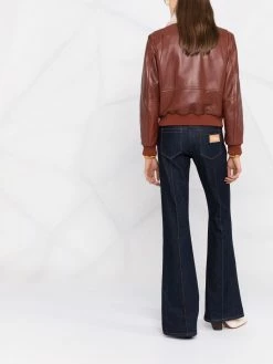 ETRO veste en cuir à col lainé