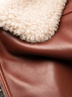 ETRO veste en cuir à col lainé