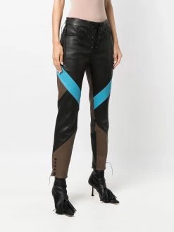 ETRO pantalon colour block en cuir