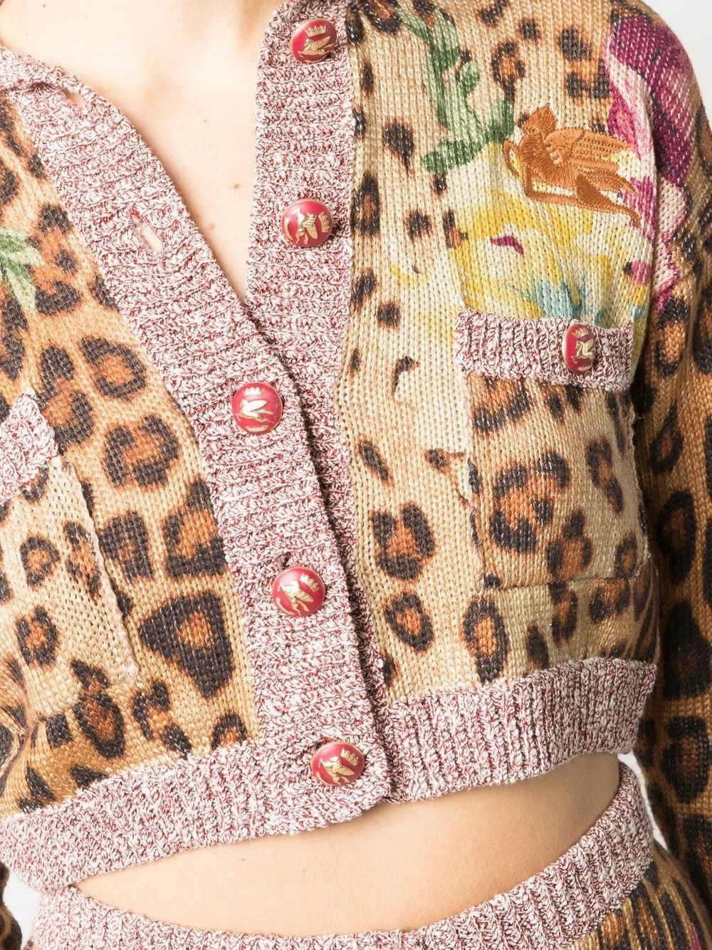 Prix Équitable ETRO Cardigan crop à imprimé léopard cardigans femme 5 ETRO cardigan crop à imprimé léopard
