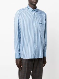 ETRO chemise rayée à bordure en velours