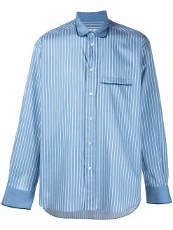 ETRO chemise rayée à bordure en velours