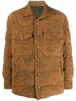 ETRO doudoune en cuir à motif cachemire