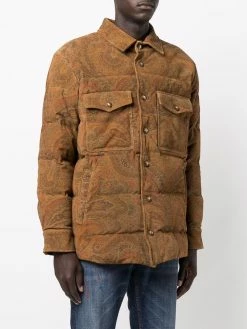 ETRO doudoune en cuir à motif cachemire