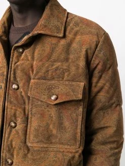 ETRO doudoune en cuir à motif cachemire