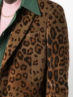 ETRO blazer en velours à imprimé léopard