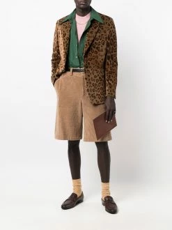 ETRO blazer en velours à imprimé léopard