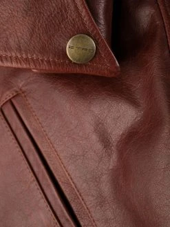 ETRO veste de moto en cuir à patch logo