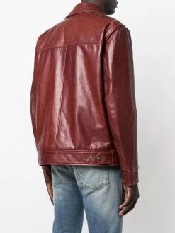 ETRO veste de moto en cuir à patch logo