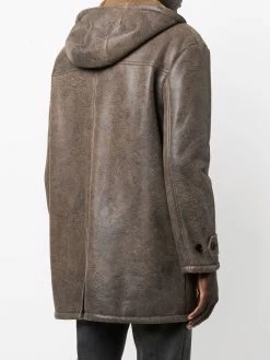 ETRO manteau en cuir à motif cachemire