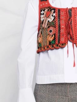 ETRO veston crop à fleurs brodées